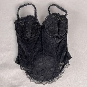 Black Lace Stretch Corset Size Small